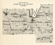 Fond Du Lac County Outline, Wisconsin State Atlas 1930c